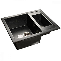 Мойка кухонная GranFest Quadro GF-Q610K прямоугольная 2 чаши 610*500мм черный
