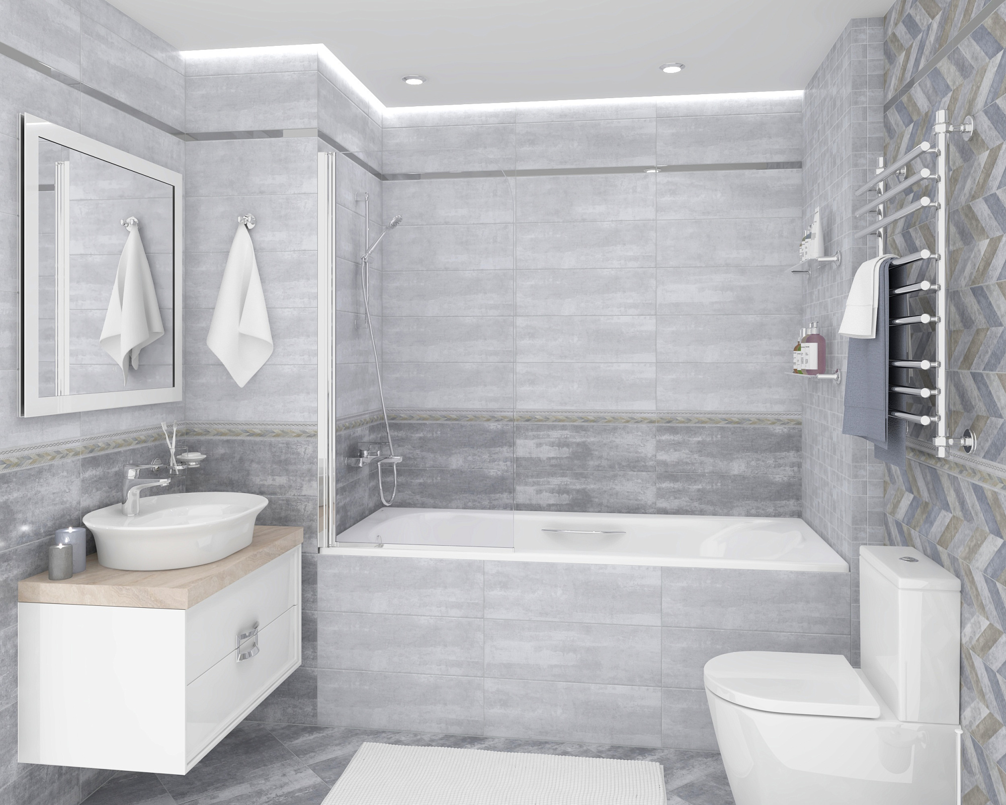 Плитка настенная Allure светло-серая 20*60см Laparet 60008 купить 1