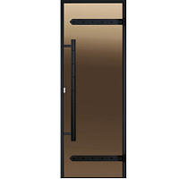 Дверь стеклянная HARVIA LEGEND 8*19 черная коробка алюминий стекло бронза DA81901L