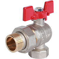 Кран шаровой угловой ROMMER с американкой 3/4" внутренняя-наружная резьба ручка бабочка RBV-0006-0610220 Кран шаровой угловой ROMMER с американкой 3/4" внутренняя-наружная резьба ручка бабочка RBV-0006-0610220