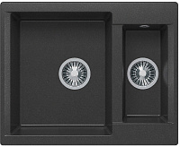 Мойка кухонная Polygran Brig-620 407923 прямоугольная 2 чаши 62*50см черный №16
