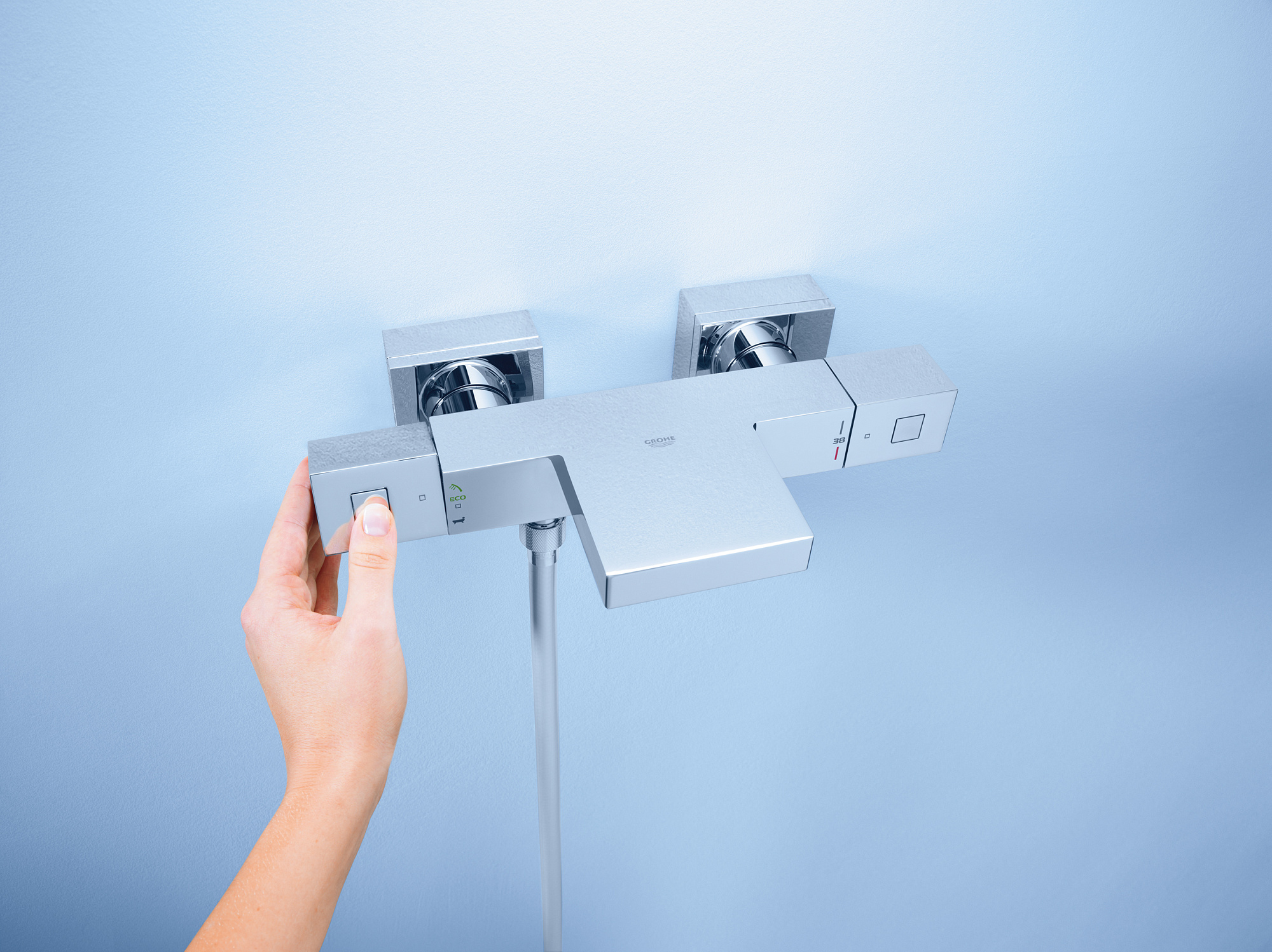 Смеситель термостаитический Grohtherm Cube для ванны цвет хром GROHE 34497000 купить 2