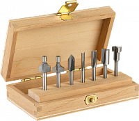 Набор оснастки Dremel фрезы (7шт)  дерев. кейс (660) (26150660JA)