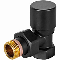 Клапан запорно-балансировочный Design угловой 1/2 черный Stout SVLD-0002-000015B