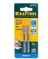 Пилка для лобзика T218A HSS по металлу 1-3мм 2шт KRAFTOOL 159553-1.2