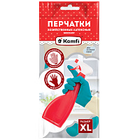 Перчатки хозяйственные латексные БИКОЛОР размер XL бежевый и бирюзовый BICOLO8