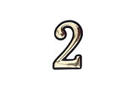 Цифра самокл. мал. золото "2" (упак.)