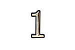 Цифра самокл. мал. золото "1" (упак.)