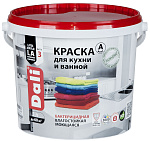 Краска для ванной комнаты и кухни Dali моющая акриловая белая (База A) 5 л