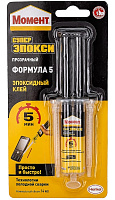 Клей эпоксидный Супер Эпокси Формула-5 блистер Момент 130799 (0.014л)