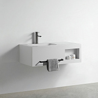 Раковина со столешницей из керамогранита ALBA 800 Matte White белый HOLLER  342201