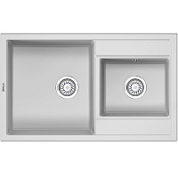 Мойка кухонная Granula GR-8201 прямоугольная 82*50см с 2 чашами без крыла арктик