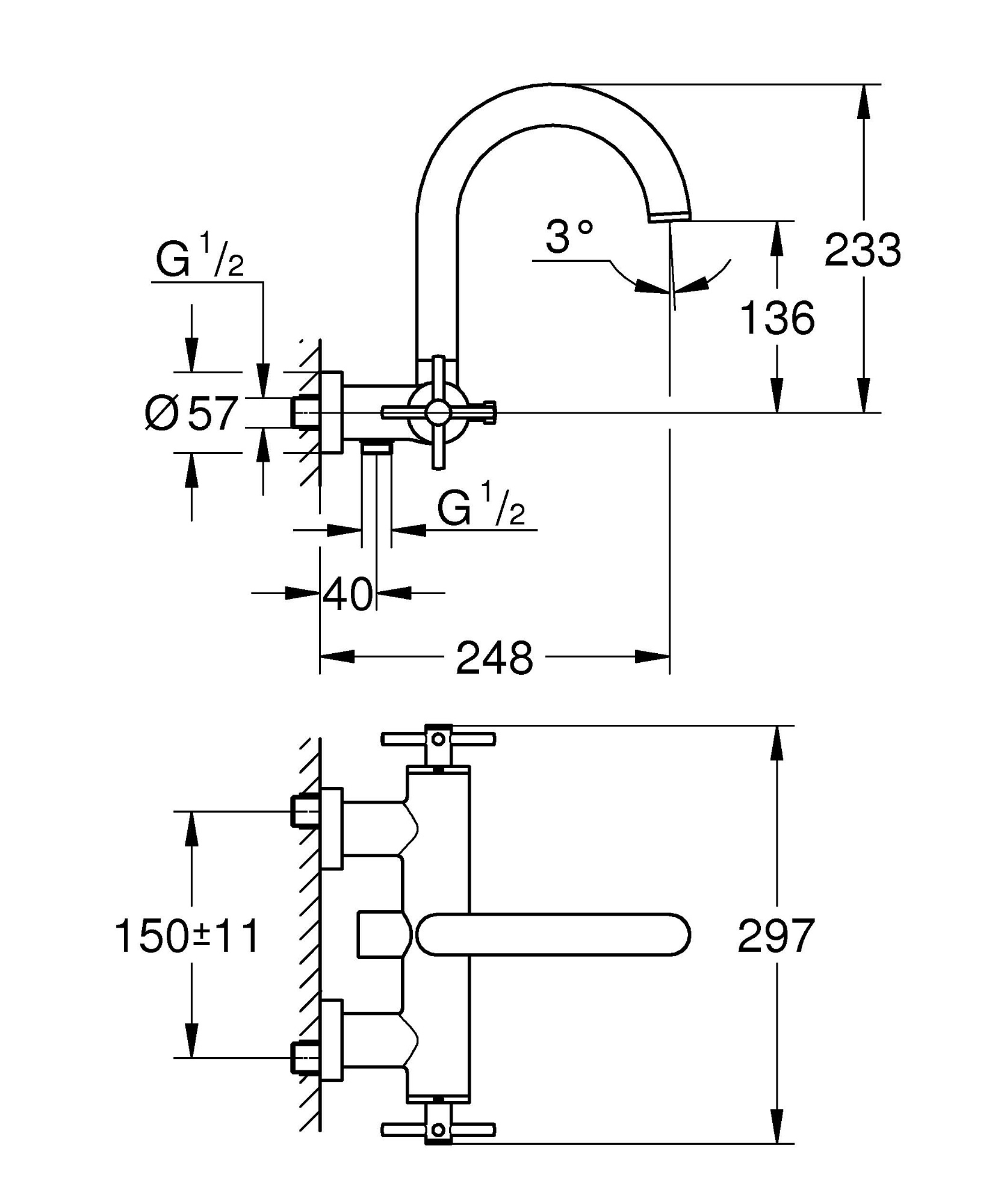 Смеситель Atrio для ванны цвет хром, GROHE 25010003 купить 1