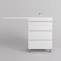 Тумба Даллас ЛЕОН 120 Люкс PLUS и раковина Леон 120 напольная 3 ящика белый Style Line СС-00002439/00002436