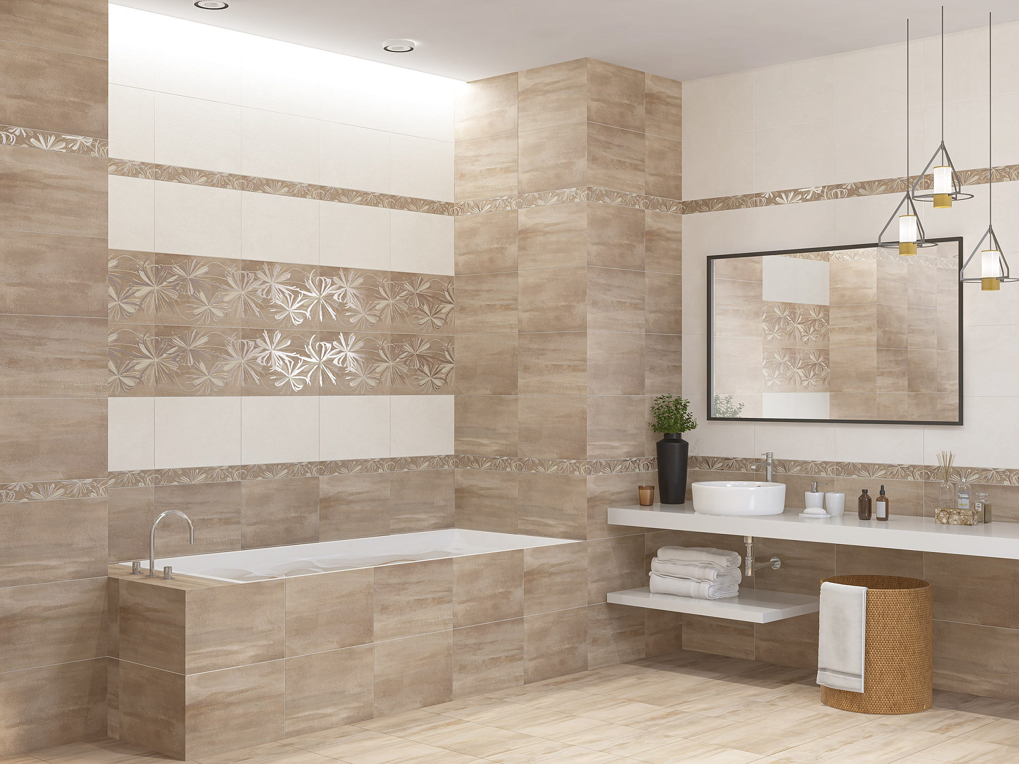Бордюр BEIGE FLOWER 50.5*6.2см AZORI доставка Нижний Новгород 1 Бордюр BEIGE FLOWER 50.5*6.2см AZORI купить 1