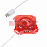 Разветвитель 4*USB  красный