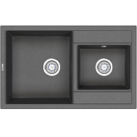 Мойка кухонная Granula GR-8201 прямоугольная 82*50см с 2 чашами без крыла графит