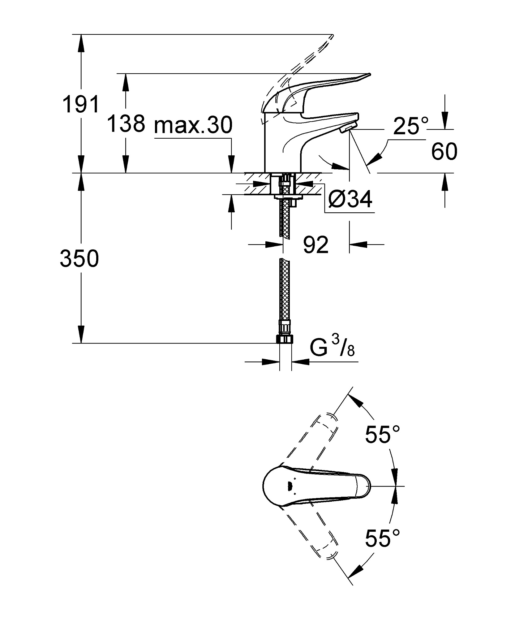 Смеситель Euroeco Special для раковины цвет хром GROHE 32762000 доставка Нижний Новгород 1 Смеситель Euroeco Special для раковины цвет хром GROHE 32762000 купить 1