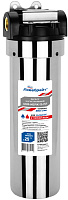Фильтр магистральный из нержавеющей стали с пластиковой крышкой слим лайн 10" 1/2" Аквабрайт АБФ-НЕРЖ-12-ПЛ