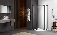 Ограждение душевое Time-PNT-1000-C-Matt Black 1000*1000*1950мм SANTREK AQUA 314672 черный