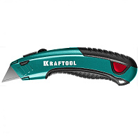 Нож KRAFTOOL WERK металлический с выдвижным трапецевидным лезвием тип A24 19мм 09241_z01