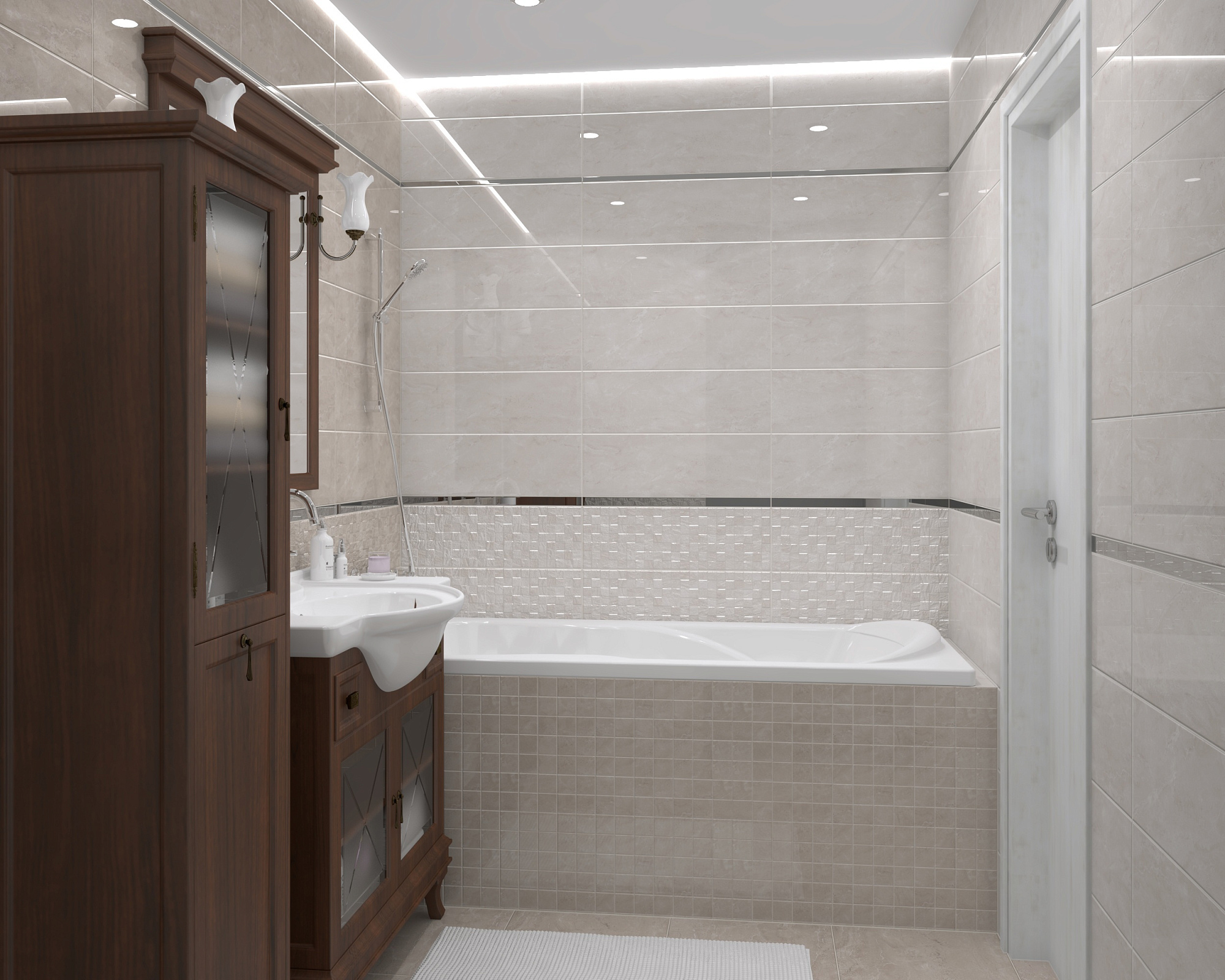 Плитка настенная Royal кофейная мозаика 20*60см Laparet 60057 купить 3