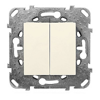 Выключатель Schneider Unica MGU5.211.25ZD скрытой проводки 2-клавишный 10А кремовый