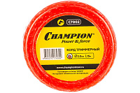 Леска для триммера (корд триммерный.) Champion Twisted Square 2.0мм*15м (квадрат) витая красная (C7002)