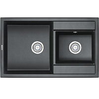 Мойка кухонная Granula GR-8201 прямоугольная 82*50см с 2 чашами без крыла шварц
