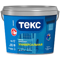 Эмаль акриловая УНИВЕРСАЛЬНАЯ белая матовая ТЕКС. 2,7л