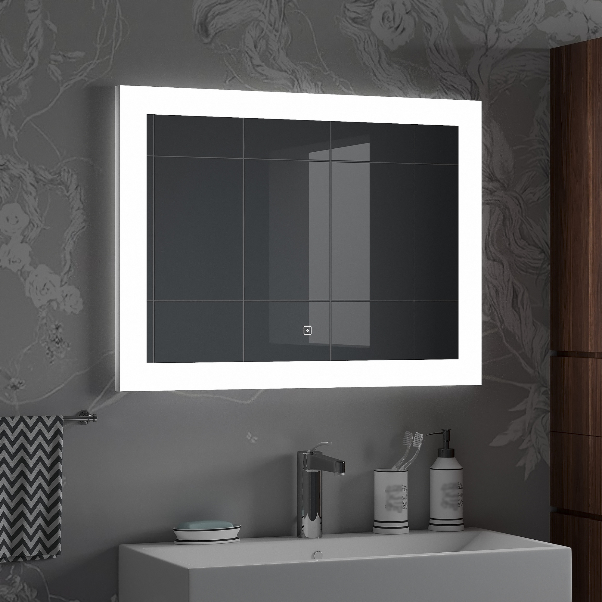 Зеркало Континент Relax 100*70см LED подсветка,часы, сенсор ЗЛП726 доставка Нижний Новгород 1 Зеркало Континент Relax 100*70см LED подсветка,часы, сенсор ЗЛП726 купить 1