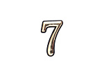 Цифра самокл. мал. золото "7" (упак.)