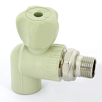 Кран шаровой PPR 25*3/4" радиаторный угловой Lammin полипропиленовый серый Lm31076025020G