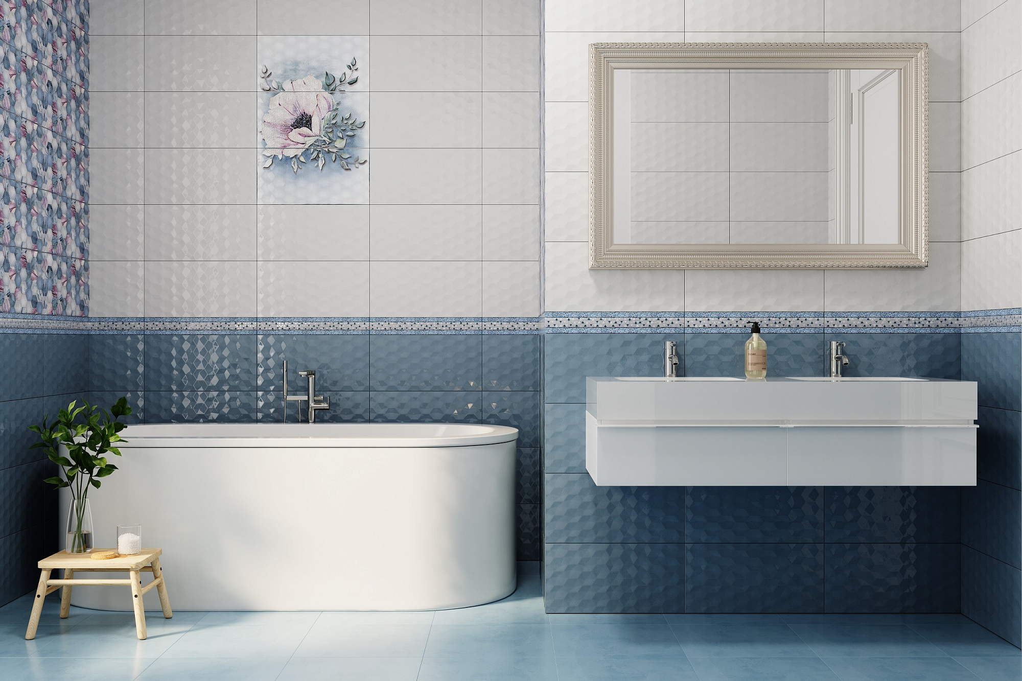 Плитка настенная Ницца рельеф 25*50см цветы Axima Ceramica доставка Нижний Новгород 1 Плитка настенная Ницца рельеф 25*50см цветы Axima Ceramica купить 1