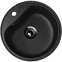 Мойка кухонная Ulgran U-100-308 круглая 1 чаша 49*49см черный