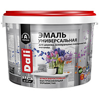 Эмаль универсальная акриловая полуматовая RAL 9005 черная Dali (2.2кг)