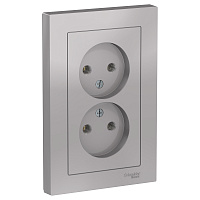 Розетка Eltctric AtlasDesign ATN000320 2-мест. алюминий