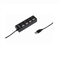 Разветвитель 4*USB с переключателями  черный