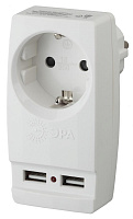Адаптер "Polynom" SP-1e-USB-W 220+2*USB 2100mA белый с с/з