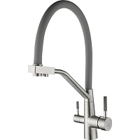 Смеситель для кухни под питьевую воду SOLID с гибким изливом ARGOTECH 35-11 SOLID grey серый Смеситель для кухни под питьевую воду SOLID с гибким изливом ARGOTECH 35-11 SOLID grey серый