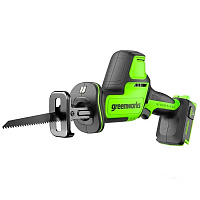 Пила сабельная аккумуляторная Greenworks GPT-CRS-25 компактная 24В бесщеточная рез-до 210мм  без акк. и з/у (1200507)