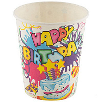 Набор бумажных стаканов"Happy Birthday" Волшебная Страна 6шт 007147