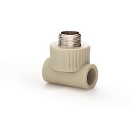 Тройник комбинированный PPR 20*3/4" Lammin наружная резьба полипропиленовый серый Lm31046020020G