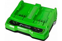 Зарядное устройство G24X2UC2 на 2 аккумулятора 24В 2.0А Greenworks 2931907