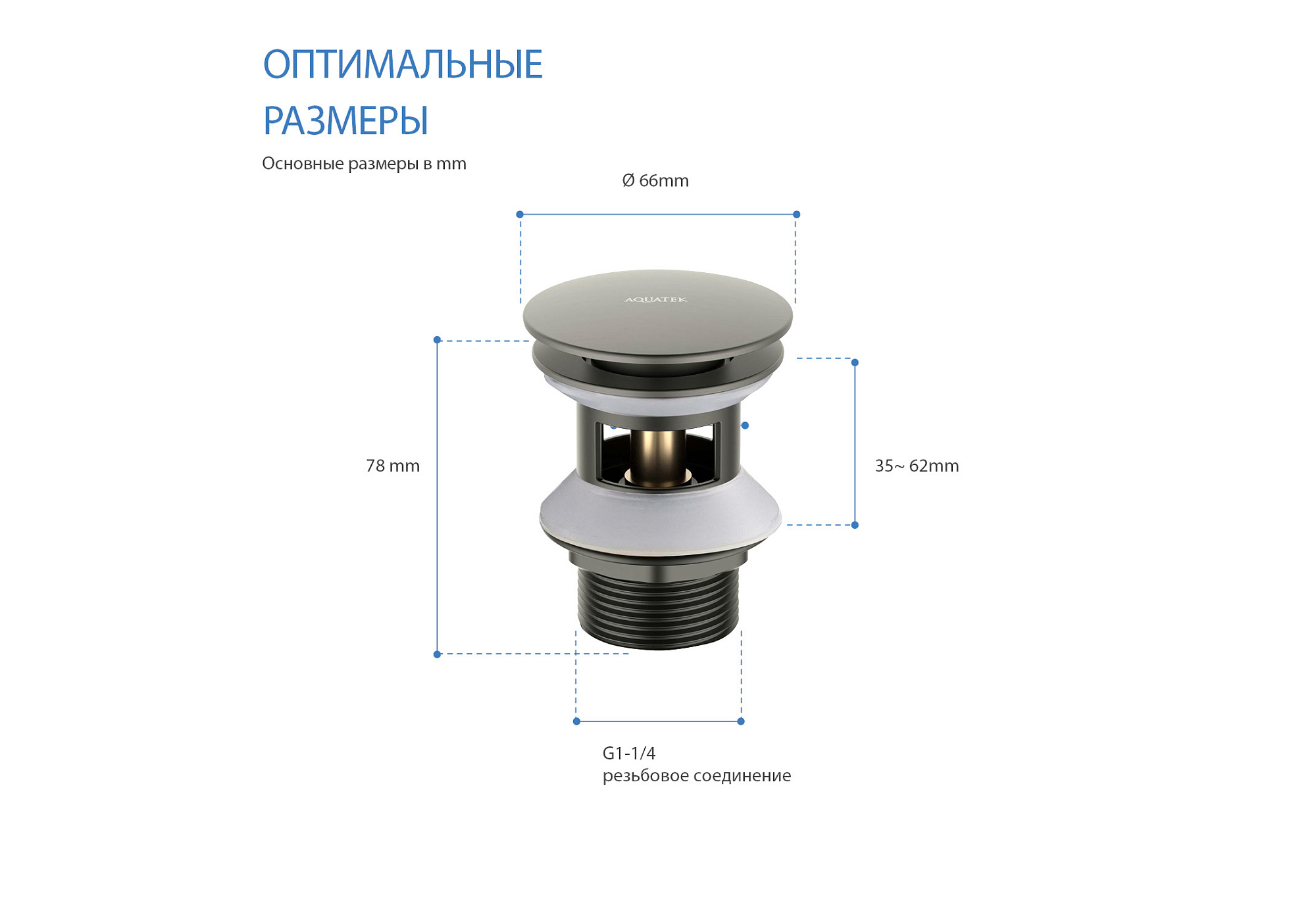 Набор сливной для раковины Push-open с переливом черный хром Aquatek AQ6002BGM доставка Нижний Новгород 10 Набор сливной для раковины Push-open с переливом черный хром Aquatek AQ6002BGM купить 10