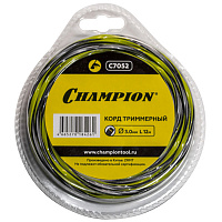 Леска (корд триммерный) Champion Tornado 3.0мм*12м квадрат витая 3-х компонентная (C7052)