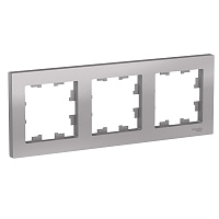 Рамка Schneider Atlas Design алюминий 3-местная ATN000303 