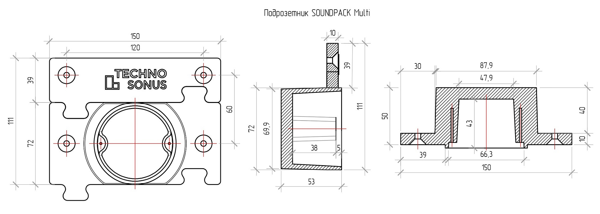 Подрозетник СаундПак Multi ТехноСонус 1400500017 купить 4