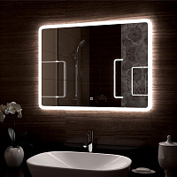 Зеркало Континент Demure 90*70см, LED подсветка, мультифункциональный блок, антизапотевание ЗЛП448