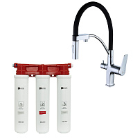 Комплект смеситель LM3074C для кухни и фильтр BASIC Lemark LM3074C085